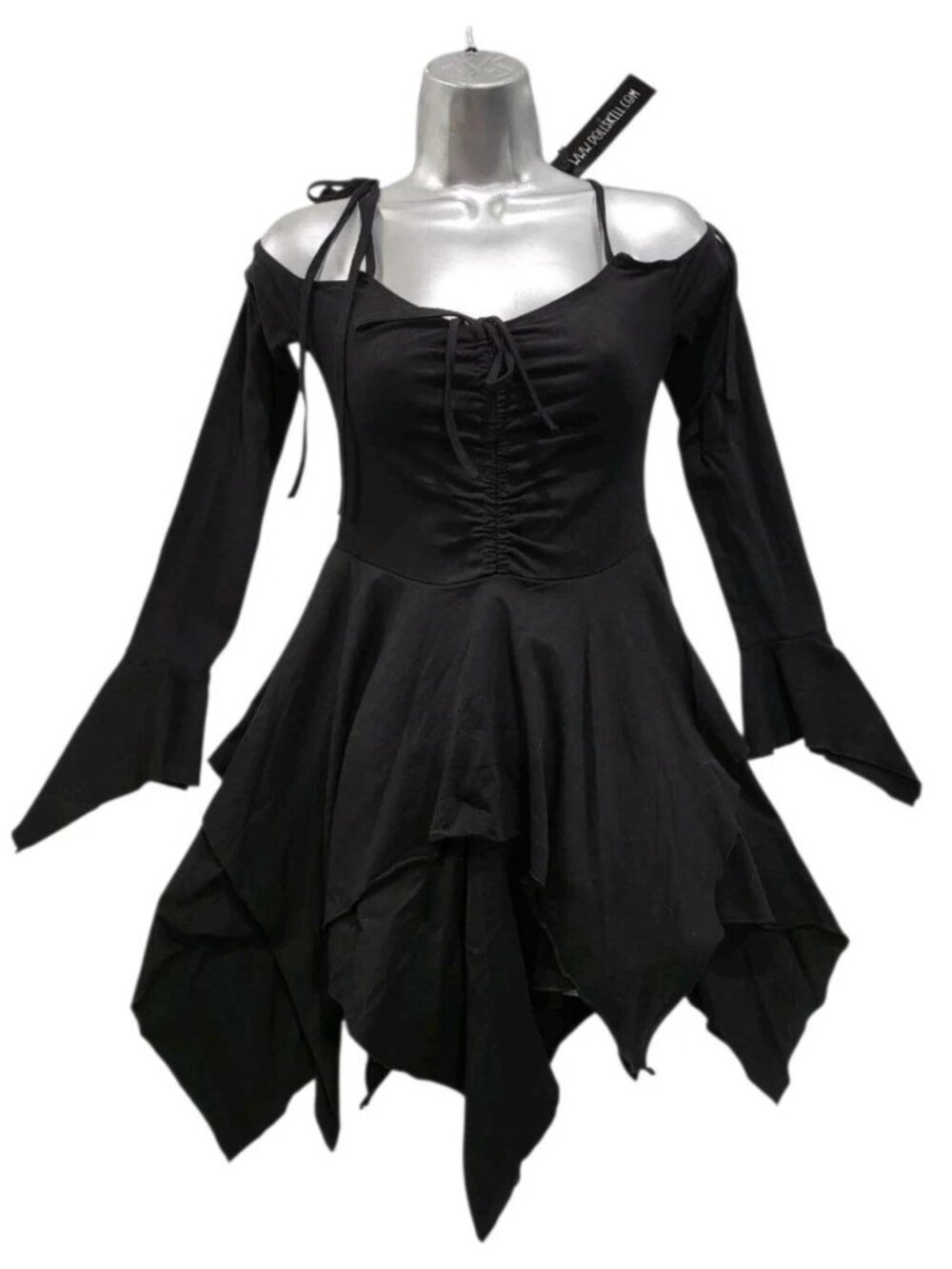 Current Mood F Is For Fairies Mini Dress Size 1X Cold Shoulder Handkerchief Hem